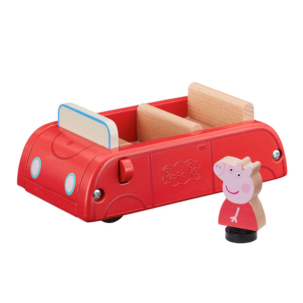 speelgoedauto junior 15,3 x 9,7 cm hout rood 2-delig - ToyRunner