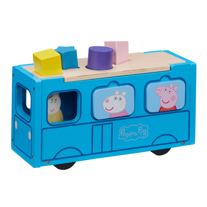Peppa Pig Schoolbus Vormenstoof Hout - ToyRunner