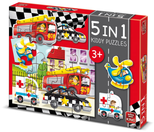 King 5 in 1 kiddy puzzels cars 5076 - ToyRunner
