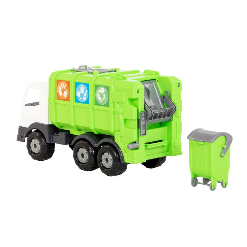 vuilniswagen Bobby-S junior 42 x 16,5 cm groen 2-delig - ToyRunner