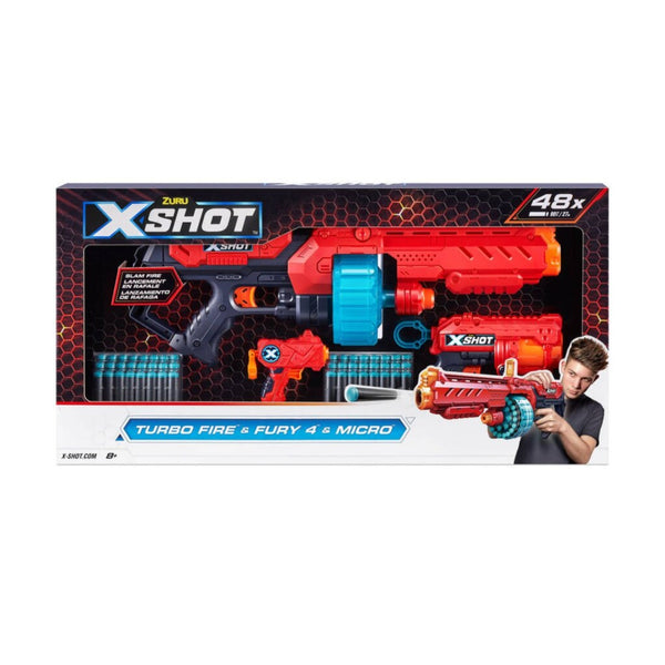 Zuru X-Shot Set Turbo Fire/Fury-4/Micro + 48 Darts