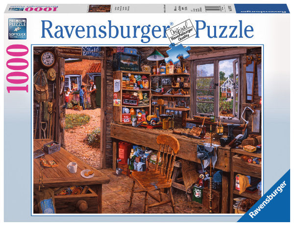 Puzzel Dad`s shed - 1000 stukjes - Legpuzzel Ravensburger - ToyRunner