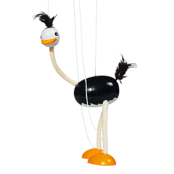Houten Marionette Struisvogel - ToyRunner