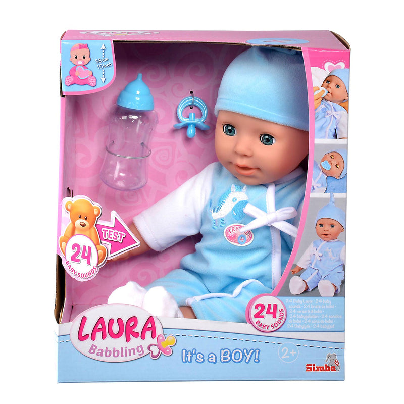 Baby Laura Pop Jongen met Accessoires, 38cm - ToyRunner