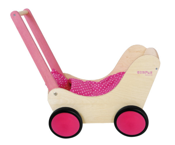 Simply for Kids Houten Poppenwagen Roze - ToyRunner