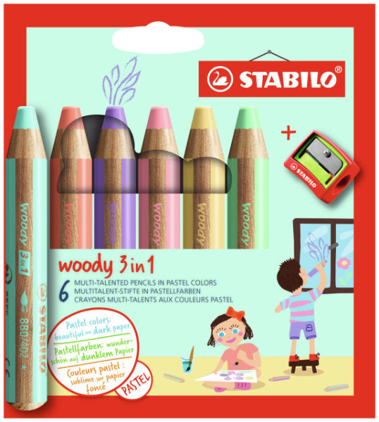 6 Stabilo woody 3 in 1 potlood 8806&#45;3 - ToyRunner