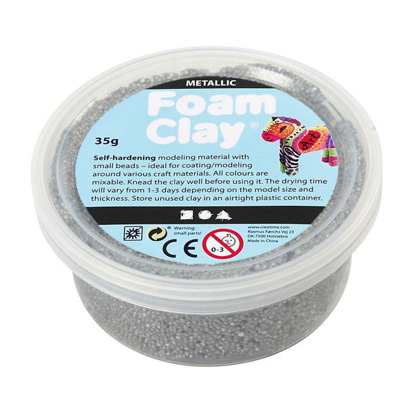 Foam Clay - Metallic Zilver, 35gr. - ToyRunner