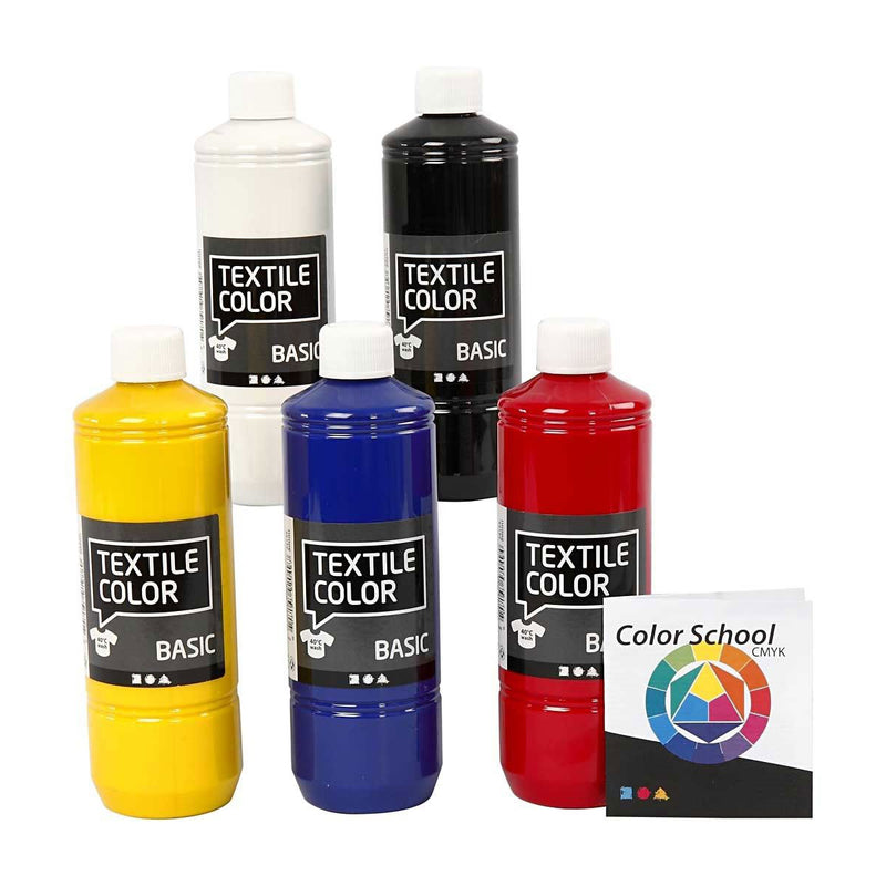 Textielverf - Primaire kleuren, 5x500ml - ToyRunner