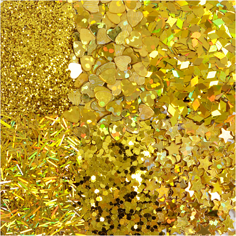 Glitter en Paileten Goud, 6x5gr - ToyRunner