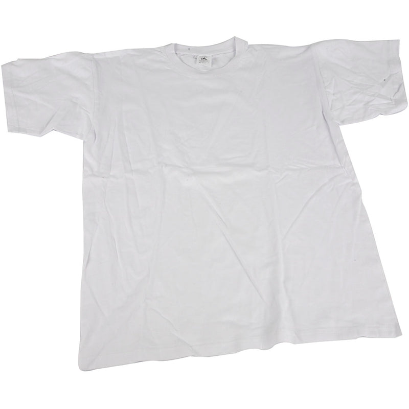 T-shirt Wit met Ronde Hals Katoen, Maat M - ToyRunner