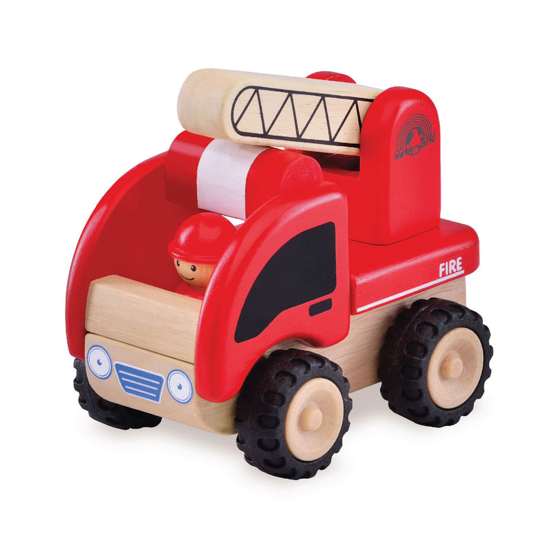 Wonderworld Houten Mini Brandweerwagen - ToyRunner