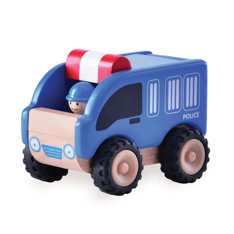 Wonderworld Houten Mini Politiewagen - ToyRunner