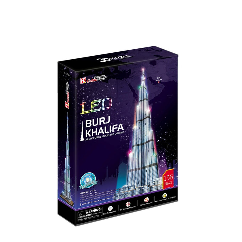 Cubic Fun 3D LED Puzzel Burj Khalifa 136 Stukjes - ToyRunner