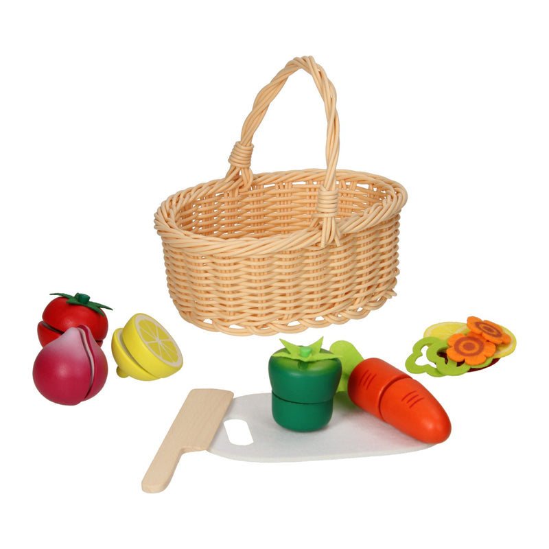 Snij-Fruit Hout in Picknickmandje - ToyRunner