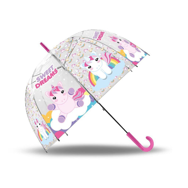 paraplu eenhoorn 71,5 cm polyester transparant - ToyRunner