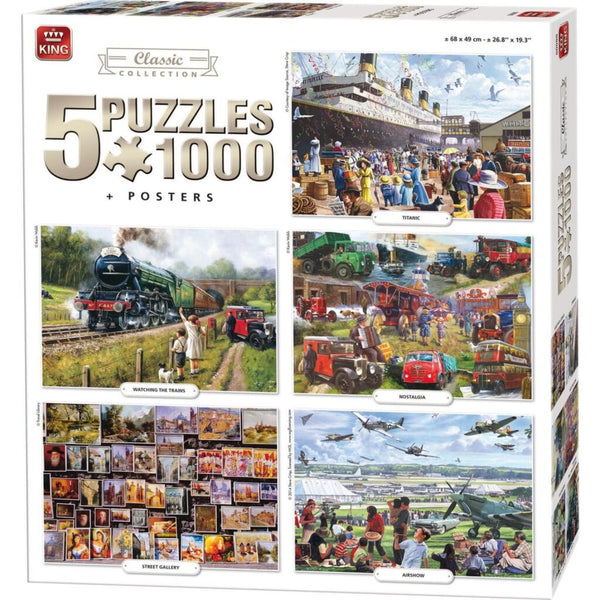 King Puzzel Classic Collection + Posters 5x1000 Stukjes