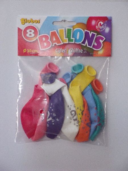 8 x Cijferballonnen nr. 2 - ToyRunner