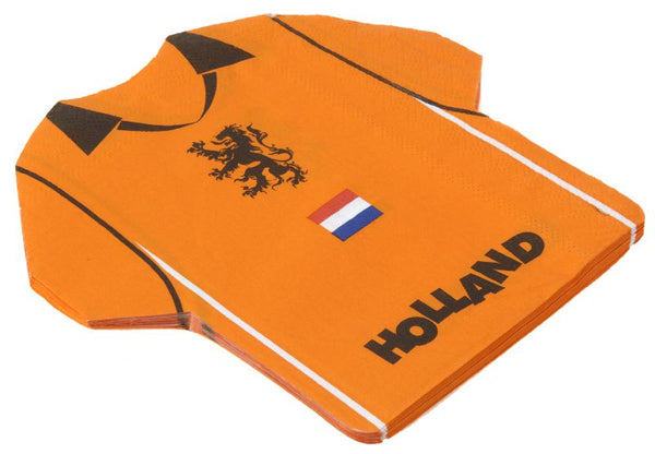 Servetten shirt Holland 16 stuks 15x15,5cm per 6 - ToyRunner