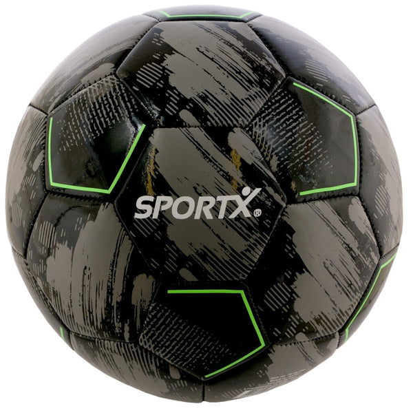 SportX Voetbal 22 cm 330-350 g Zwart/Grijs/Neon Groen