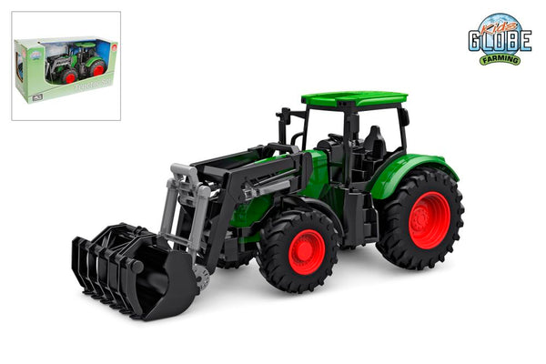 Kids Globe tractor freewheel met frontlader 27cm - ToyRunner