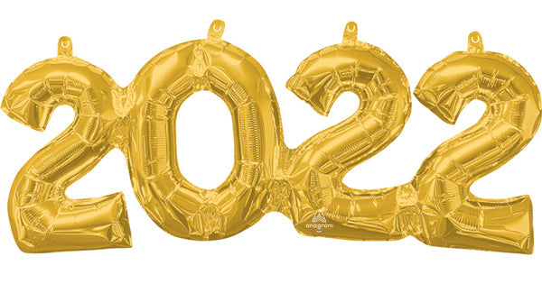 feestballon 2022 folie 53 x 22 cm goud - ToyRunner