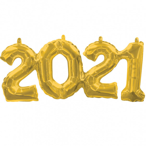 feestballon 2021 folie 53 x 22 cm goud - ToyRunner