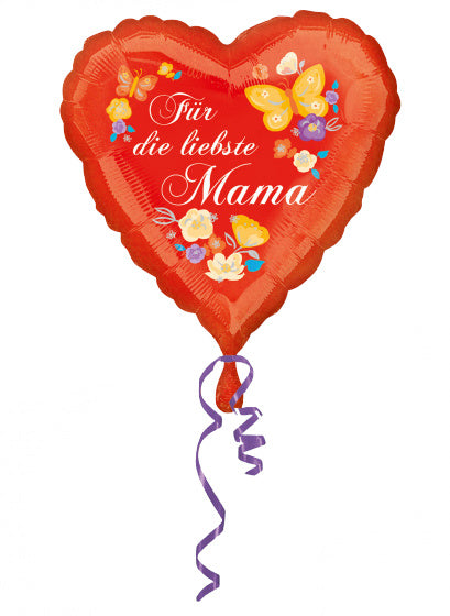 folieballon Für die liebste Mama 43 x 43 cm rood - ToyRunner