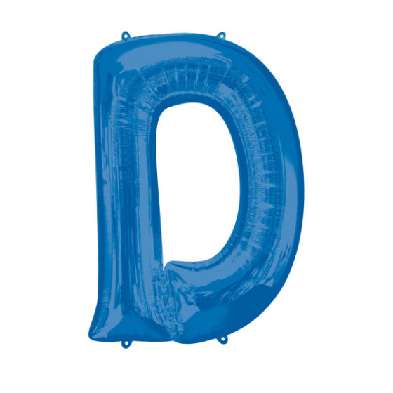 folieballon letter D 60 x 83 cm blauw - ToyRunner