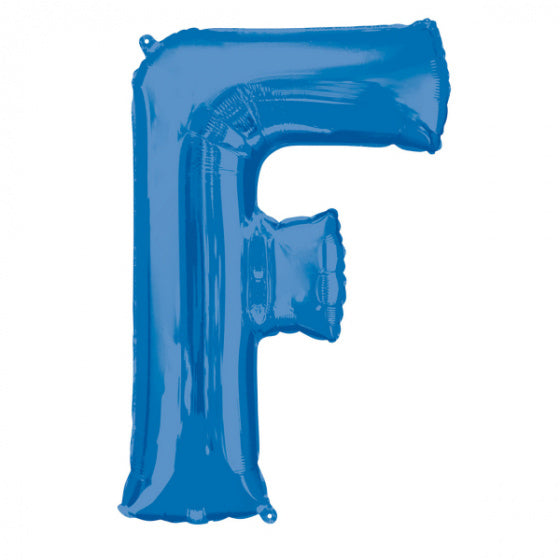 folieballon letter F 53 x 81 cm blauw - ToyRunner
