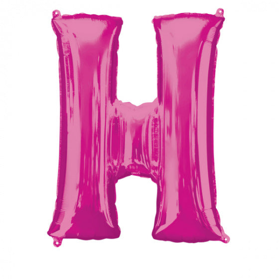 folieballon letter H 66 x 81 cm roze - ToyRunner