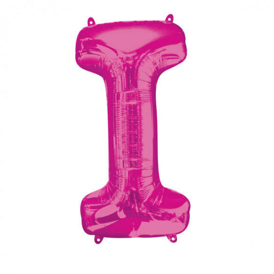 folieballon letter I 45 x 81 cm roze - ToyRunner