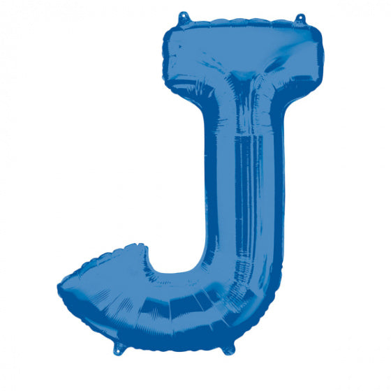 folieballon letter J 58 x 83 cm blauw - ToyRunner