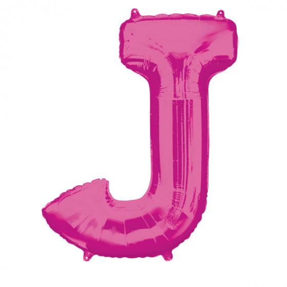 folieballon letter J 58 x 83 cm roze - ToyRunner