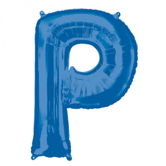 folieballon letter P 60 x 81 cm blauw - ToyRunner
