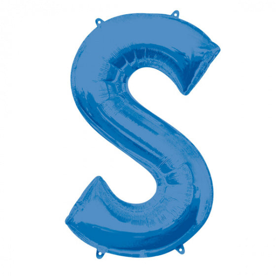 folieballon letter S 53 x 88 cm blauw - ToyRunner