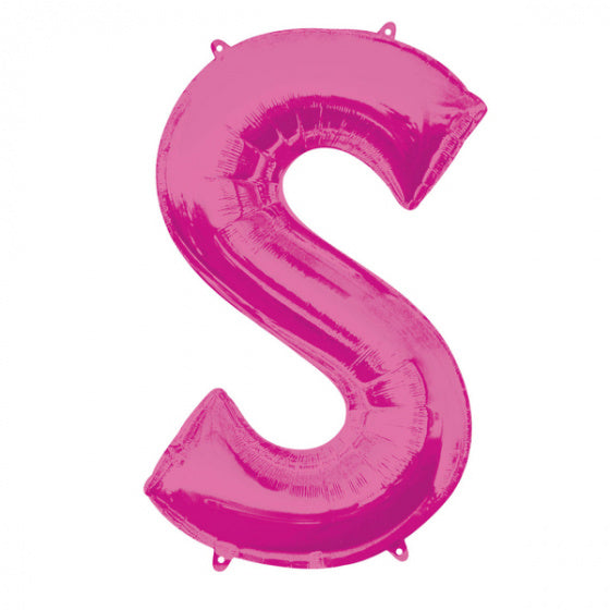 folieballon letter S 53 x 88 cm roze - ToyRunner