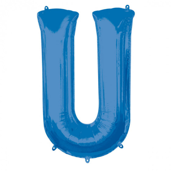 folieballon letter U 58 x 83 cm blauw - ToyRunner