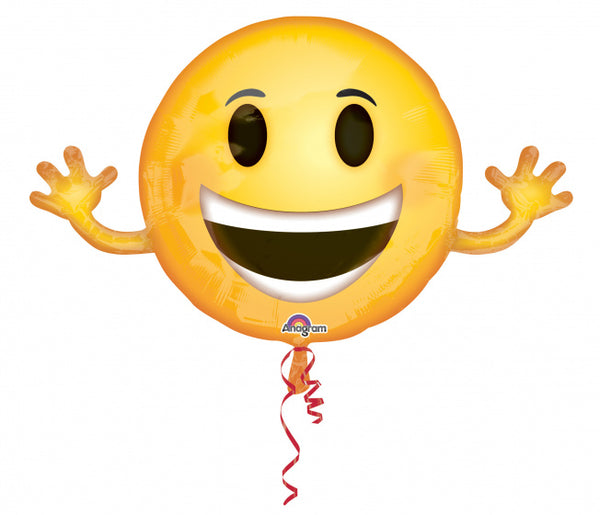 folieballon Super Shape Smiley 99 x 58 cm geel - ToyRunner