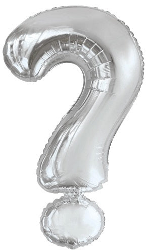 folieballon vraagteken 86 cm zilver - ToyRunner