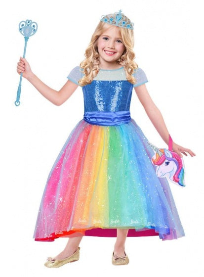 kostuum Barbie Rainbow Cove meisjes 8-10 jaar 4-delig