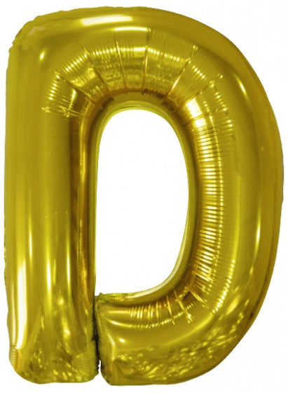 letterballon D folie 86 cm goud - ToyRunner