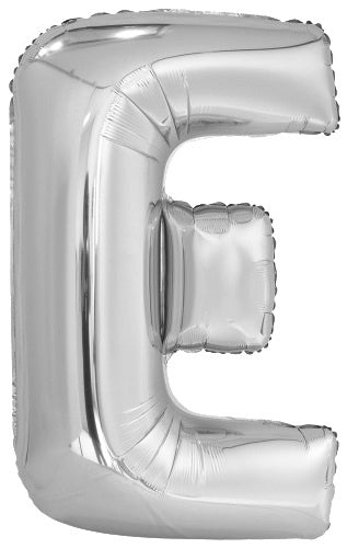 letterballon E folie 114 cm zilver - ToyRunner