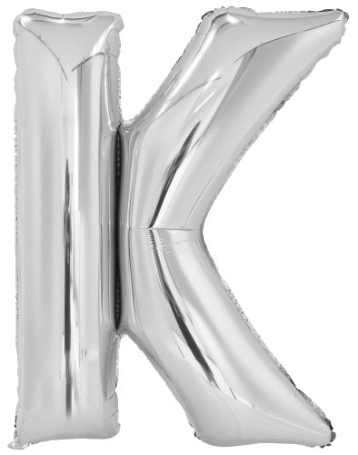 letterballon K folie 100 cm zilver - ToyRunner