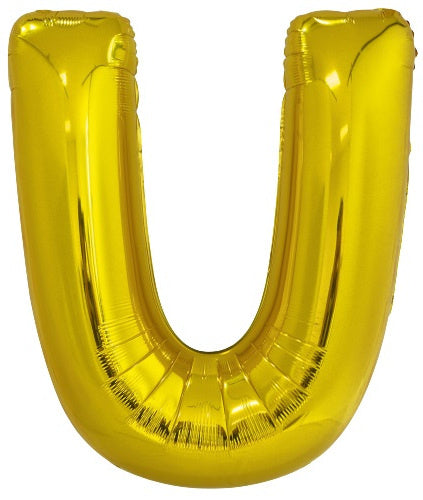 letterballon U folie 86 cm goud - ToyRunner