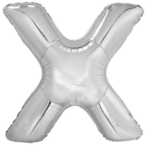 letterballon X folie 96 cm zilver - ToyRunner