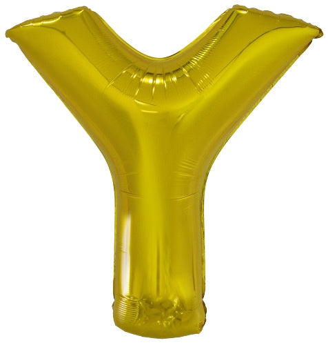 letterballon Y folie 86 cm goud - ToyRunner
