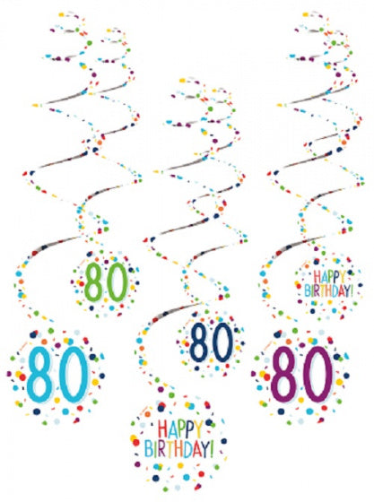 spiraalslingers 80 Confetti Birthday 61 cm papier 6 stuks - ToyRunner