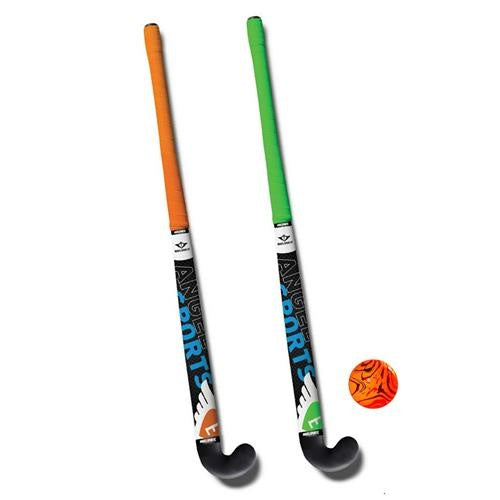 hockeyset 3-delig groen/oranje 30 inch