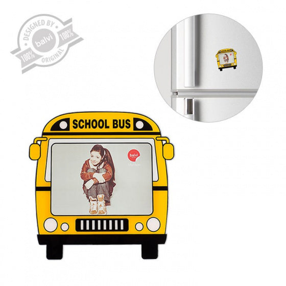 fotolijstje magnetisch School Bus 4,7 x 3,5 cm geel - ToyRunner