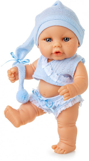 babypop Mini Baby 20 cm meisjes lichtblauw - ToyRunner